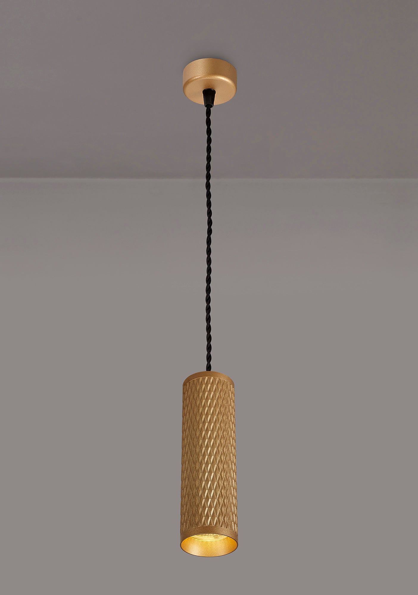 Heyes 1 Light 20cm Pendant Light GU10, Champagne Gold