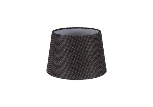 Hobcroft Round, 240 and 300 x 200mm Fabric Shade, Charcoal Grey and White Laminate