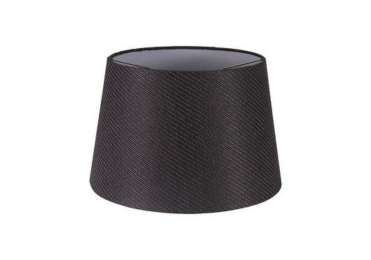 Hobcroft Round, 320 and 400 x 260mm Fabric Shade, Charcoal Grey and White Laminate