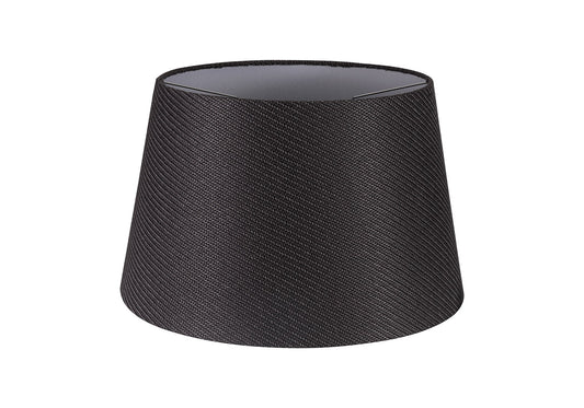 Hobcroft Round, 350 and 450 x 280mm Fabric Shade, Charcoal Grey and White Laminate