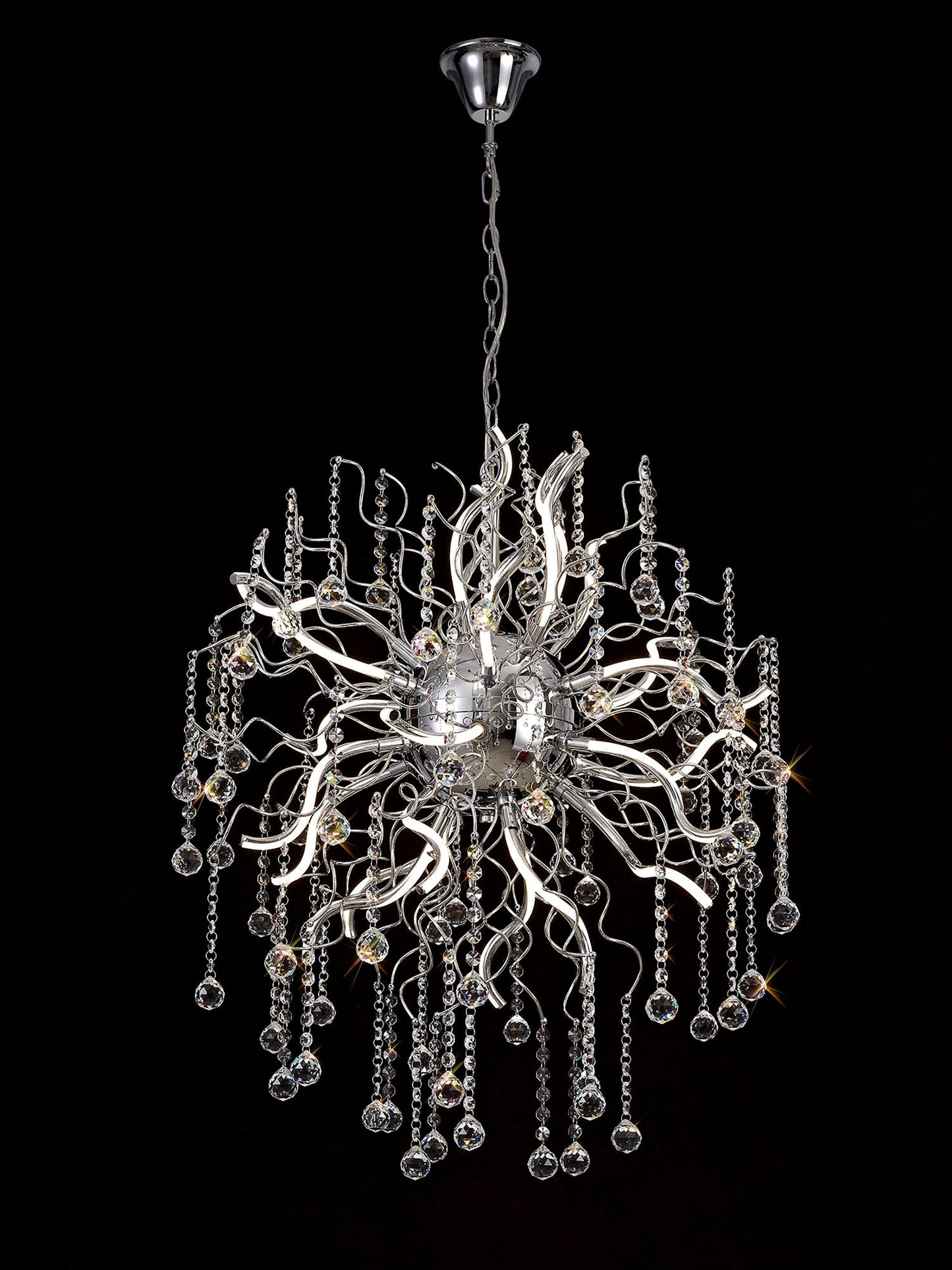 Kerridge Dimmable Pendant, 24 x 1.7W LED, 3000K, 3150lm, Polished Chrome, 3yrs Warranty