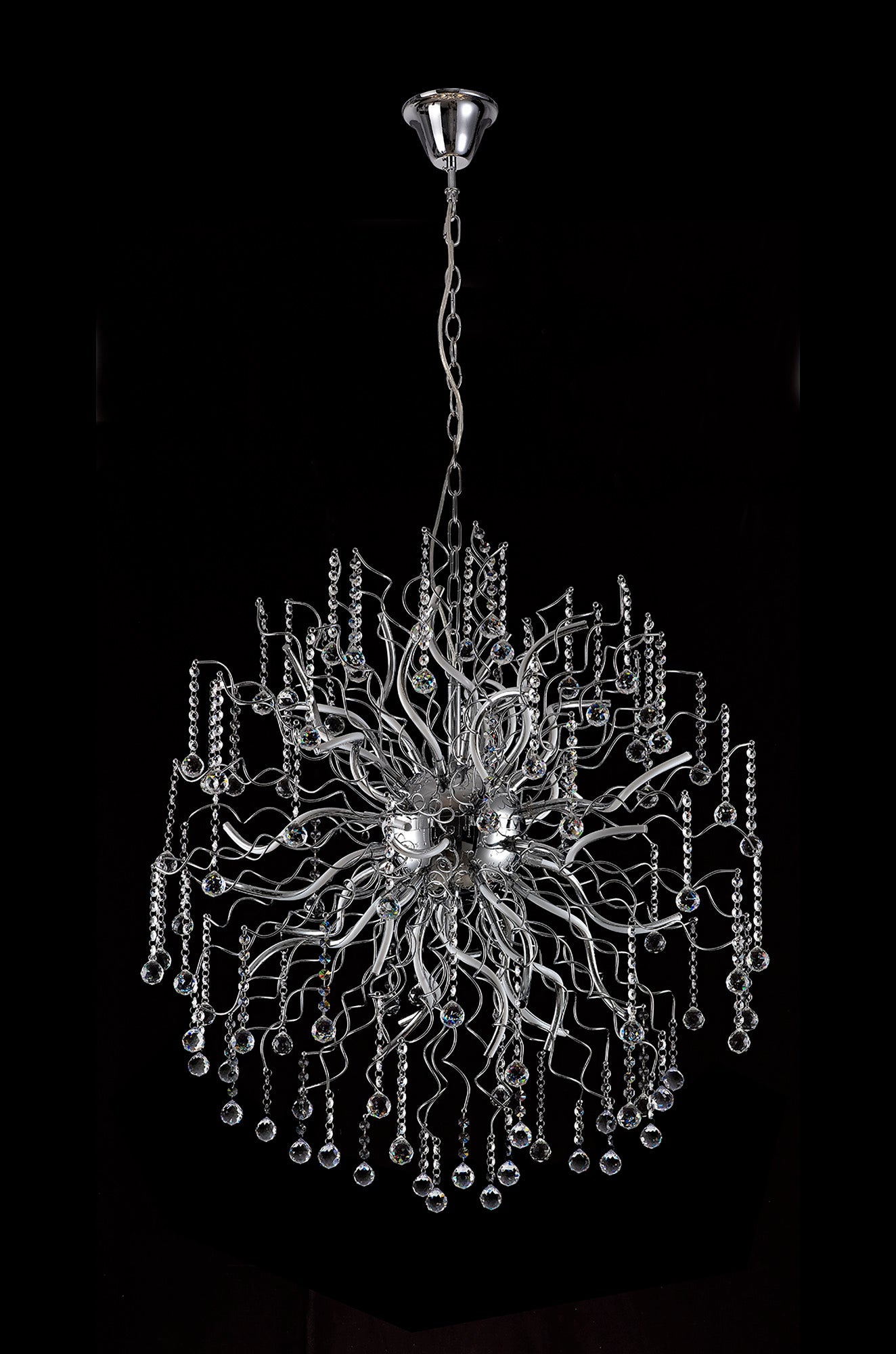 Kerridge Dimmable Pendant, 30 x 2.4W LED, 3000K, 5650lm, Polished Chrome, 3yrs Warranty