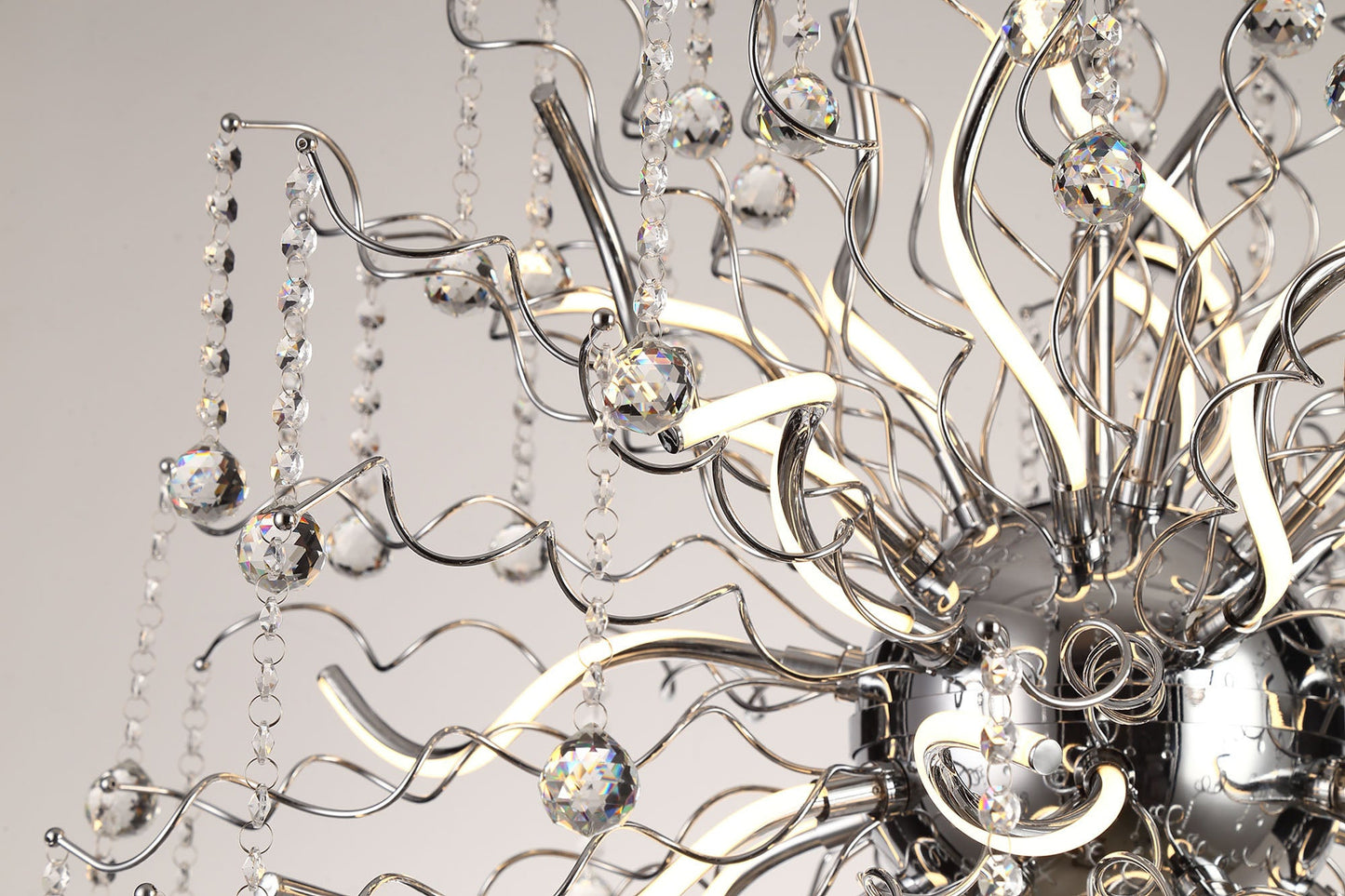 Kerridge Dimmable Pendant, 30 x 2.4W LED, 3000K, 5650lm, Polished Chrome, 3yrs Warranty