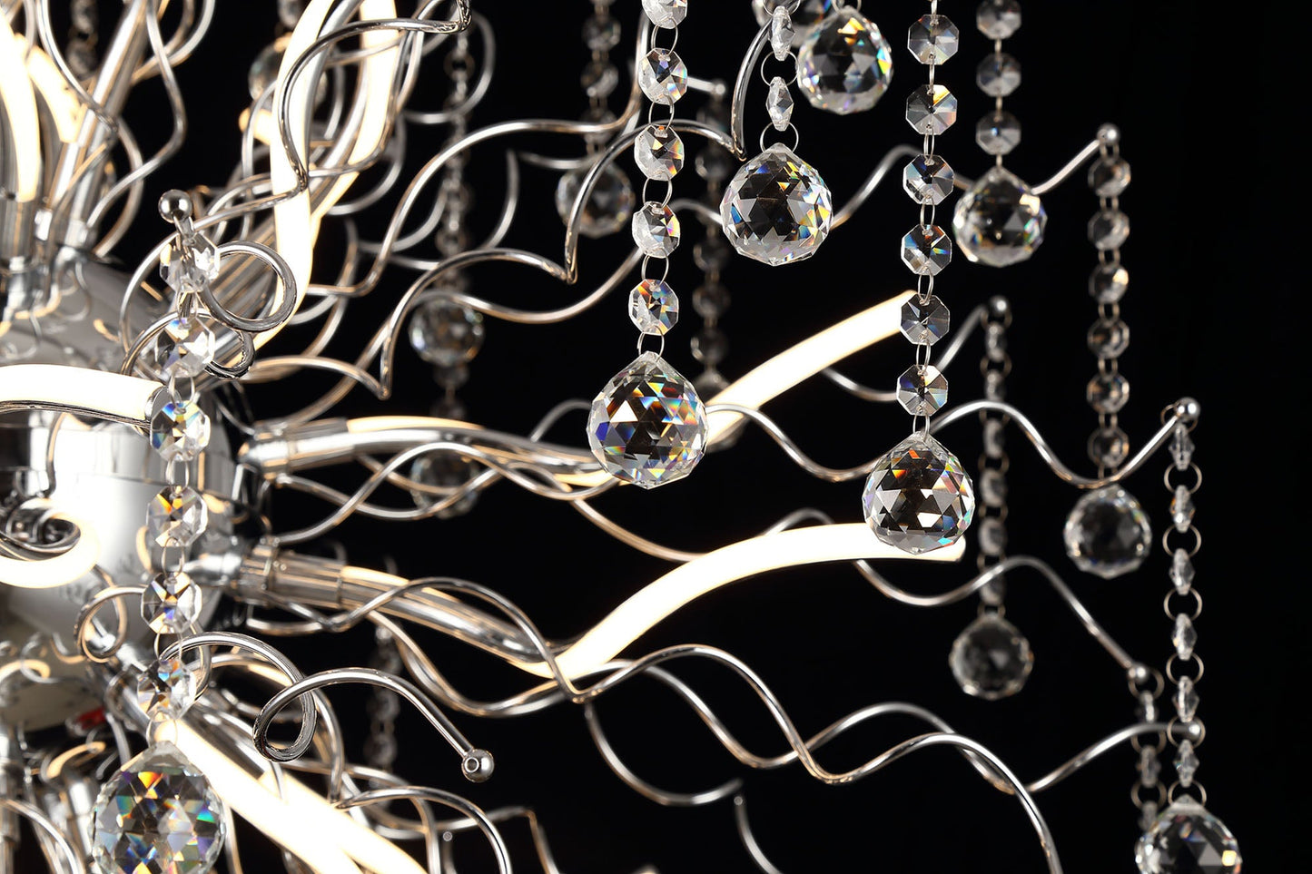 Kerridge Dimmable Pendant, 30 x 2.4W LED, 3000K, 5650lm, Polished Chrome, 3yrs Warranty