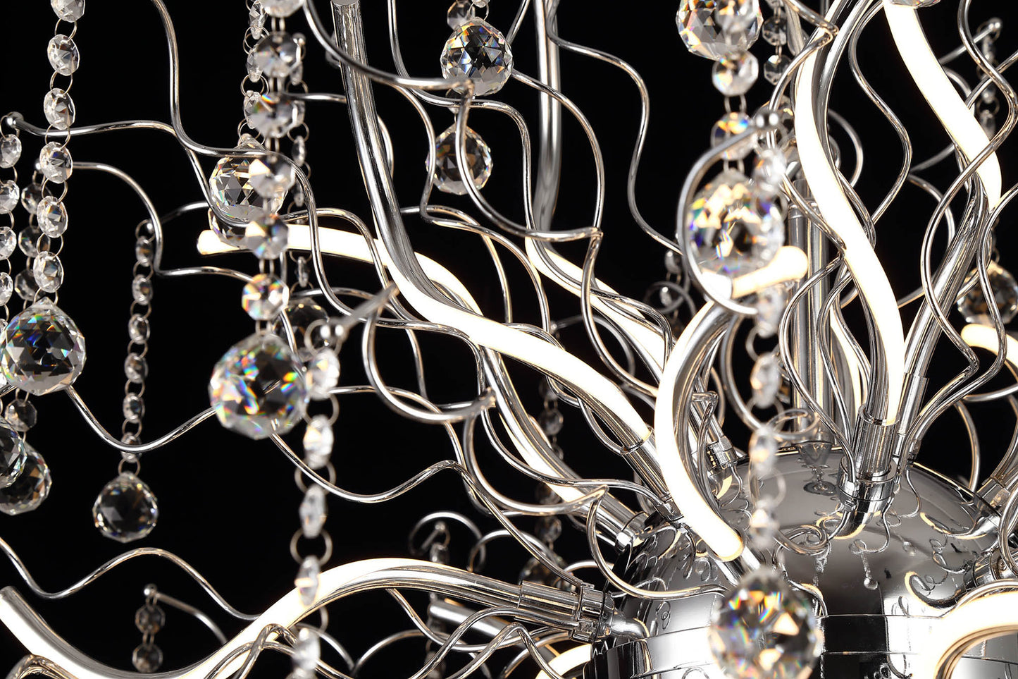 Kerridge Dimmable Pendant, 30 x 2.4W LED, 3000K, 5650lm, Polished Chrome, 3yrs Warranty