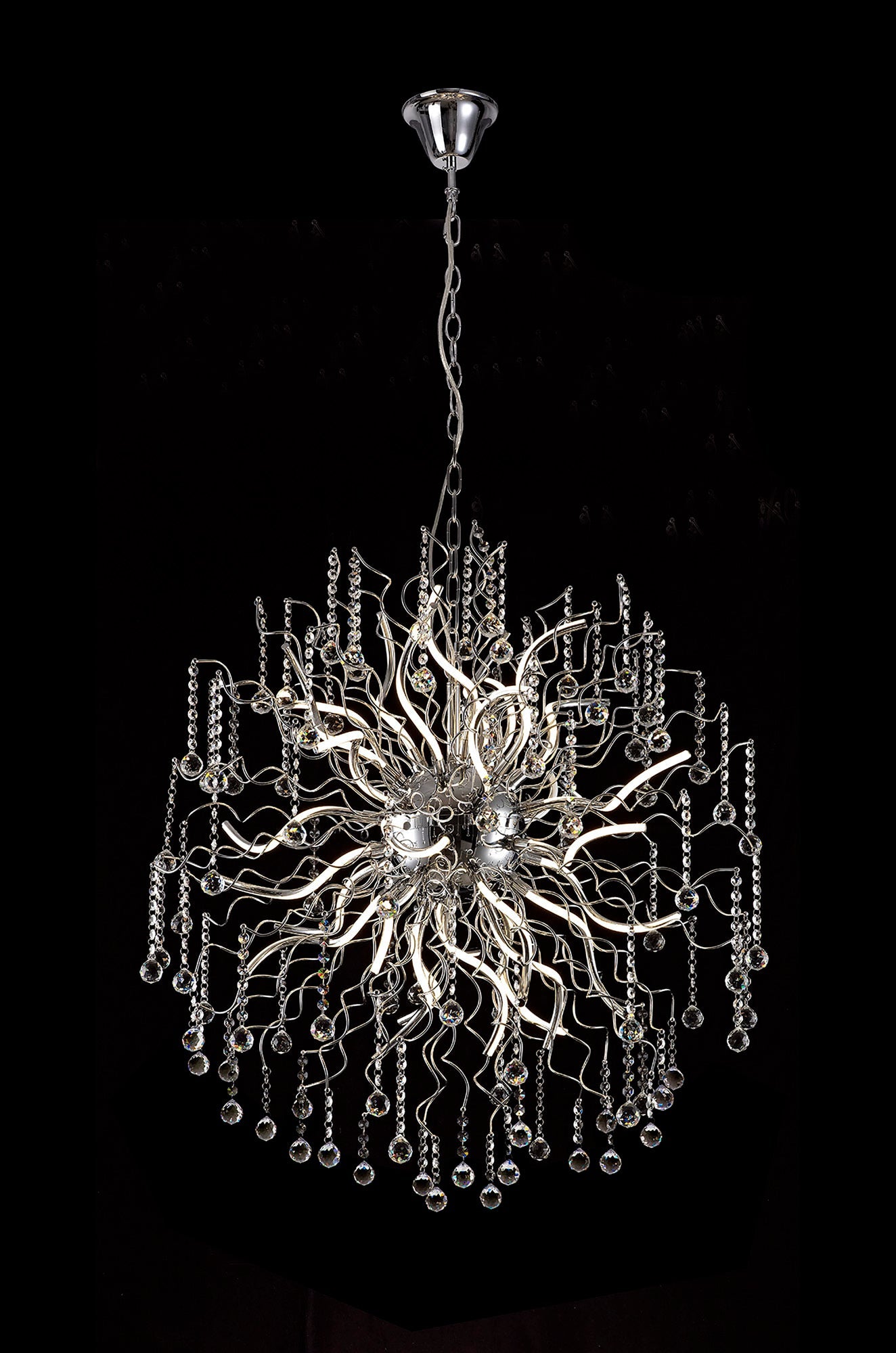 Kerridge Dimmable Pendant, 30 x 2.4W LED, 3000K, 5650lm, Polished Chrome, 3yrs Warranty