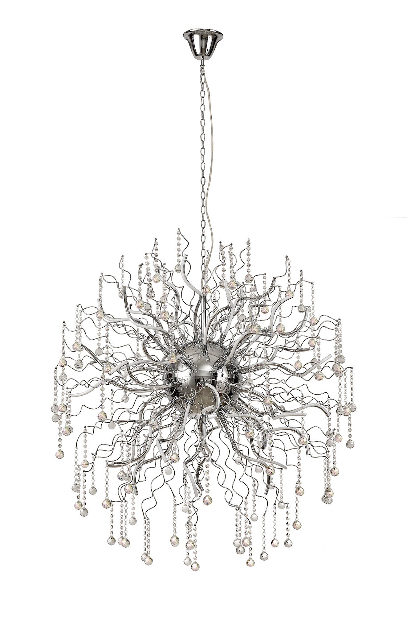 Kerridge Dimmable Pendant, 40 x 3.4W LED, 3000K, 10500lm, Polished Chrome, 3yrs Warranty