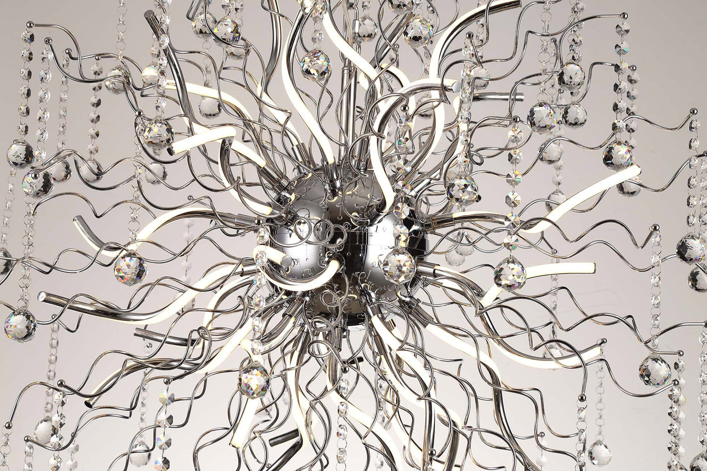 Kerridge Dimmable Pendant, 40 x 3.4W LED, 3000K, 10500lm, Polished Chrome, 3yrs Warranty