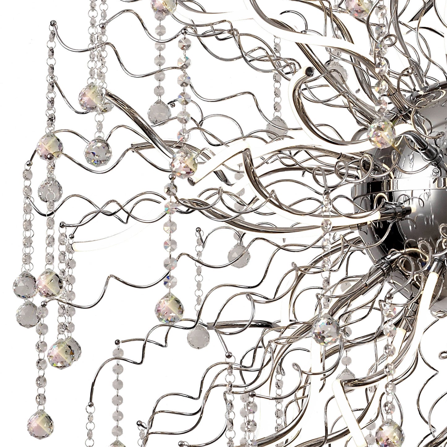 Kerridge Dimmable Pendant, 40 x 3.4W LED, 3000K, 10500lm, Polished Chrome, 3yrs Warranty