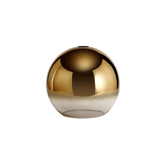 Kingsley 30cm Globe Glass, Brass Gold and Clear