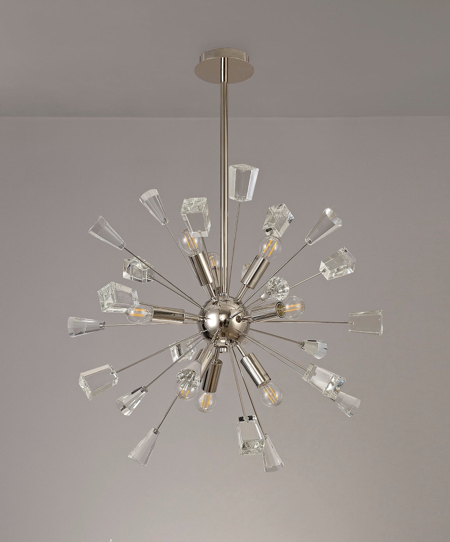 Knutsford Sputnik Pendant, 9 Light E14, Polished Nickel and Crystal