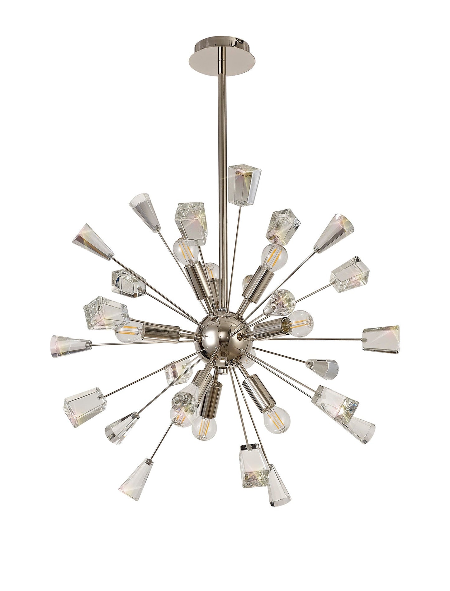 Knutsford Sputnik Pendant, 9 Light E14, Polished Nickel and Crystal