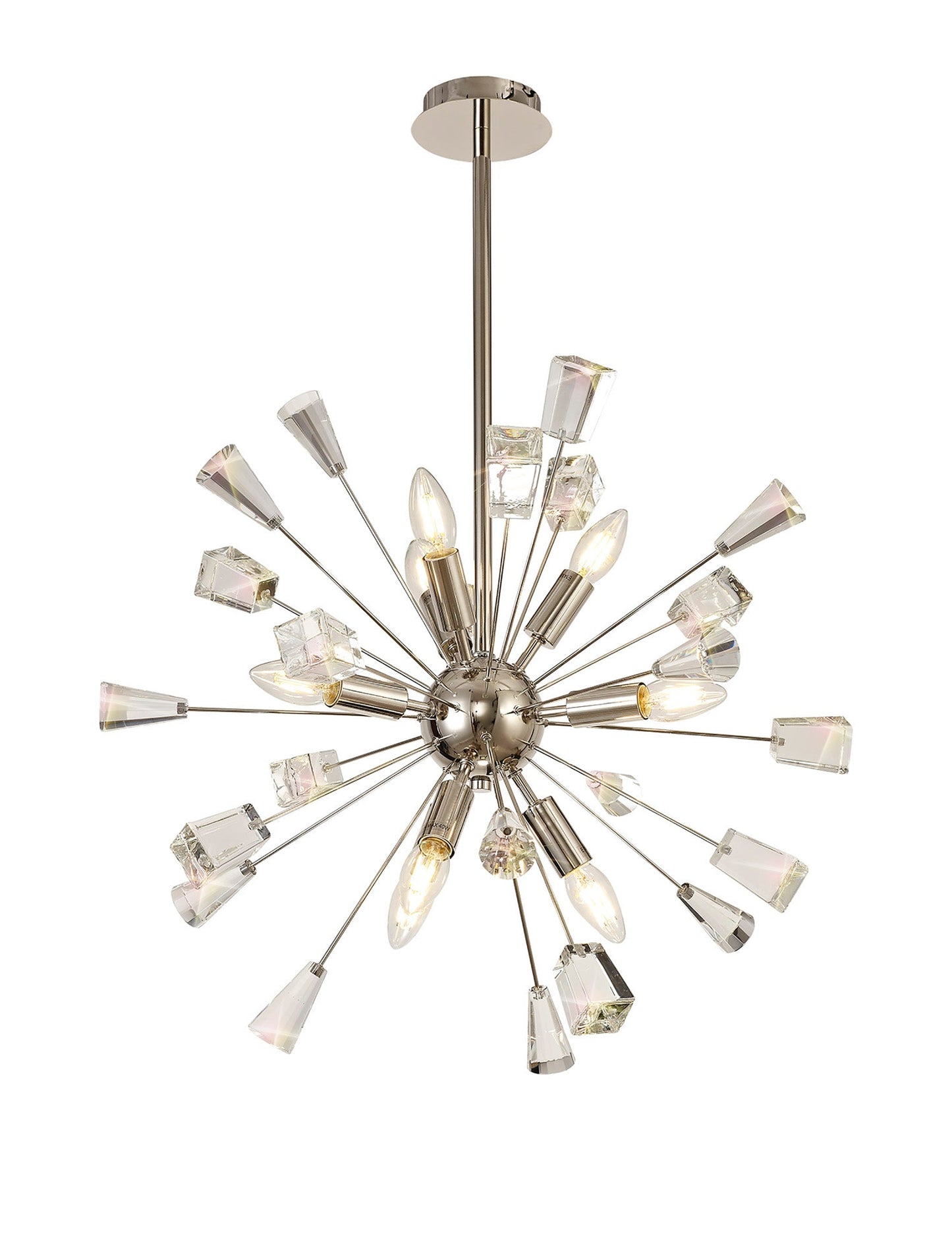 Knutsford Sputnik Pendant, 9 Light E14, Polished Nickel and Crystal