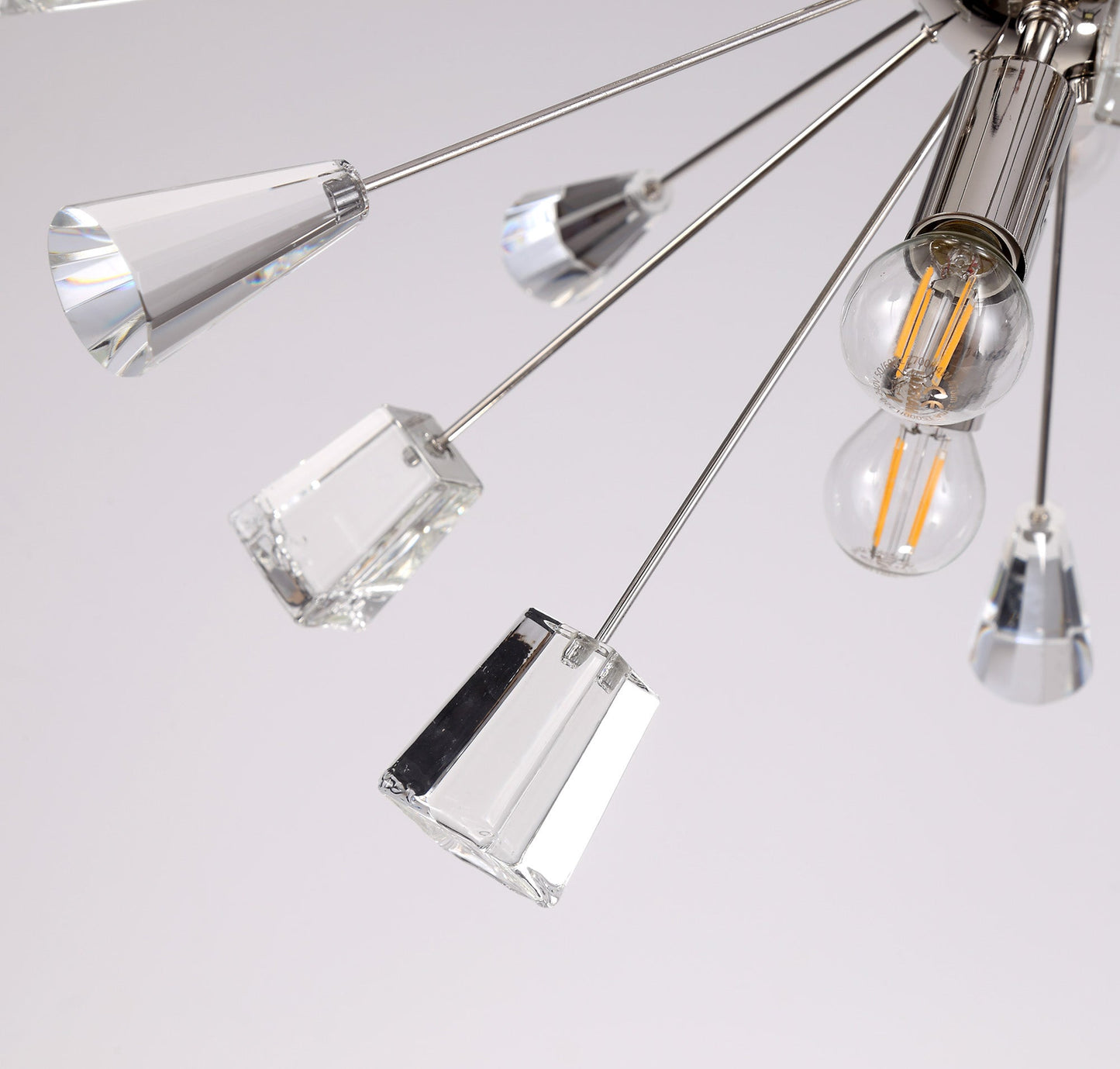 Knutsford Sputnik Pendant, 9 Light E14, Polished Nickel and Crystal