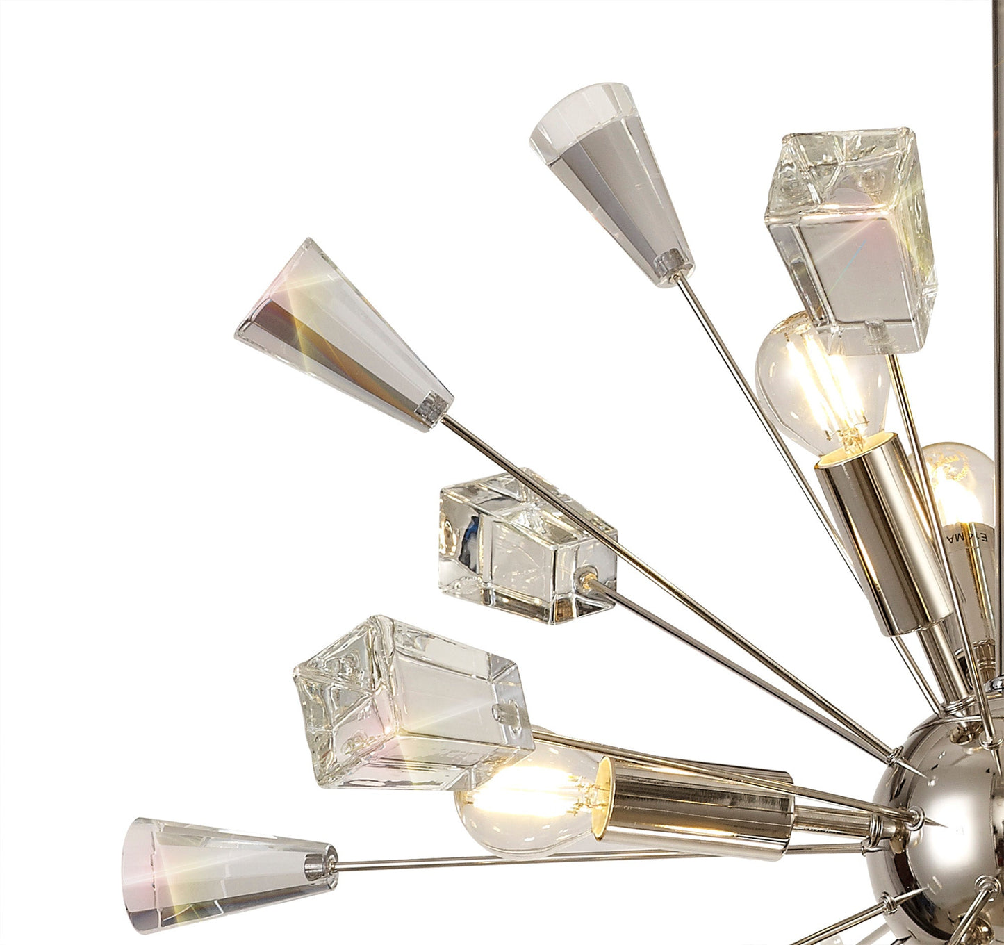 Knutsford Sputnik Pendant, 9 Light E14, Polished Nickel and Crystal