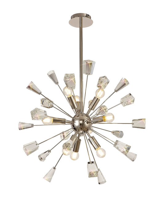 Knutsford Sputnik Pendant, 9 Light E14, Polished Nickel and Crystal