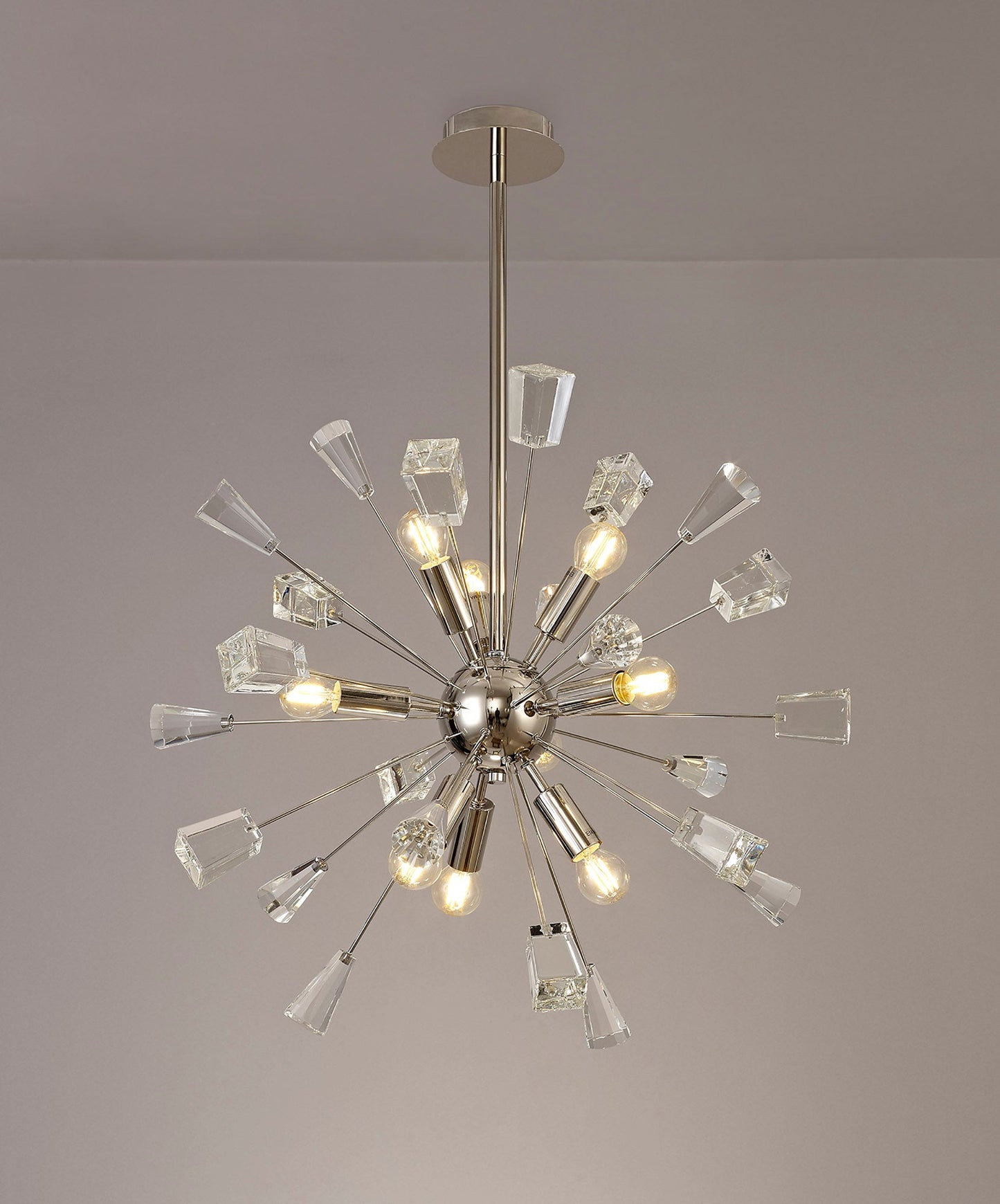 Knutsford Sputnik Pendant, 9 Light E14, Polished Nickel and Crystal