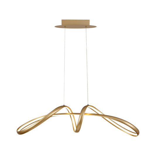 Langley Large Oval Pendant, 1 x 39W LED, 3000K, 1950lm, Sand Gold, 3yrs Warranty