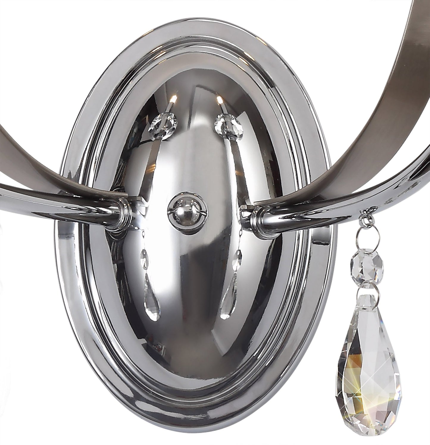 Lindop Wall Lamp 2 Light E14, Polished Chrome and Satin Nickel and Clear Crystal
