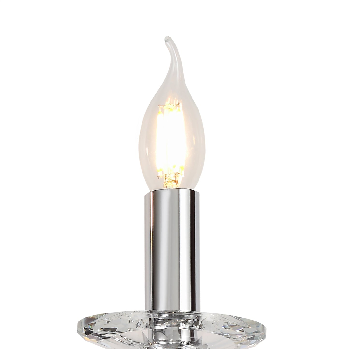 Lindop Wall Lamp 2 Light E14, Polished Chrome and Satin Nickel and Clear Crystal