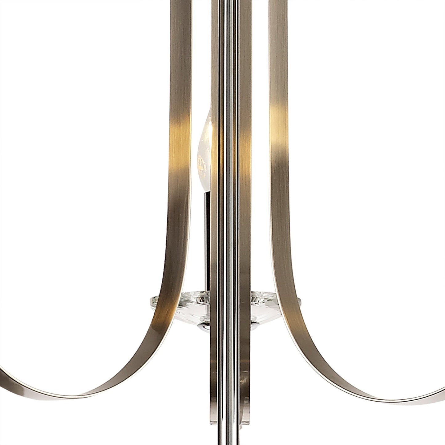 Lindop Pendant 3 Light E14 Polished Chrome and Satin Nickel and Clear Crystal