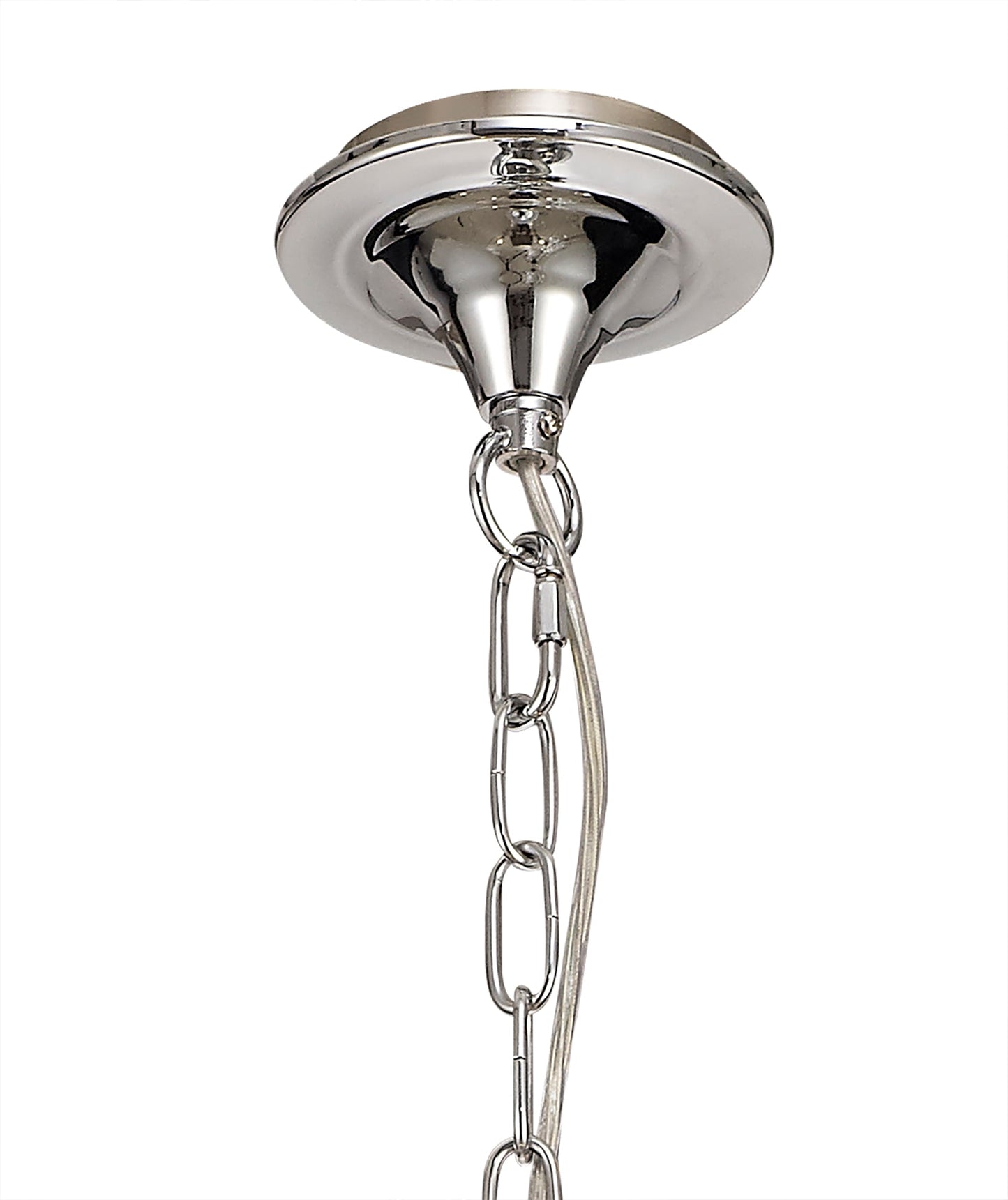 Lindop Pendant 5 Light E14, Polished Chrome & Satin Nickel and Clear Crystal