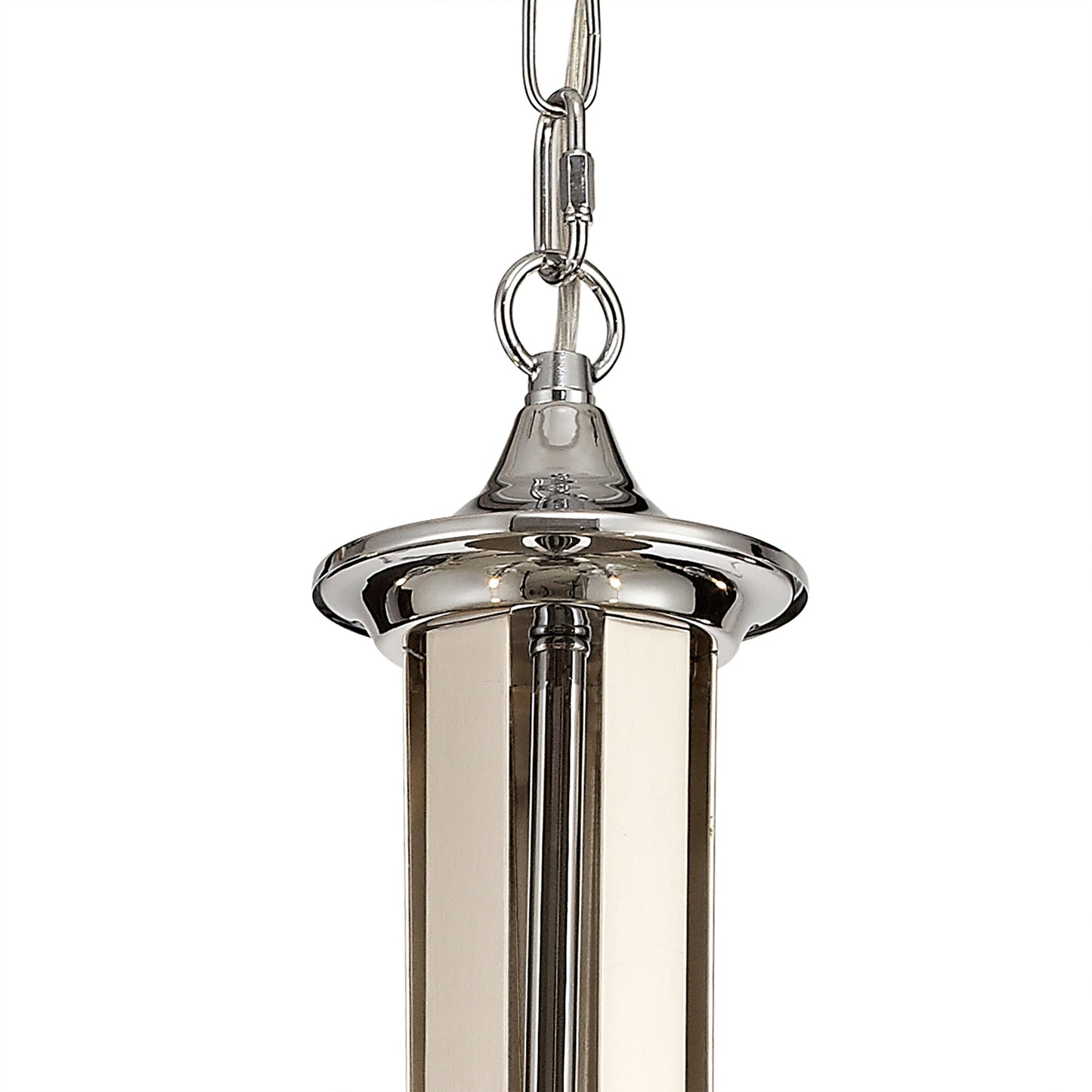 Lindop Pendant 5 Light E14, Polished Chrome & Satin Nickel and Clear Crystal