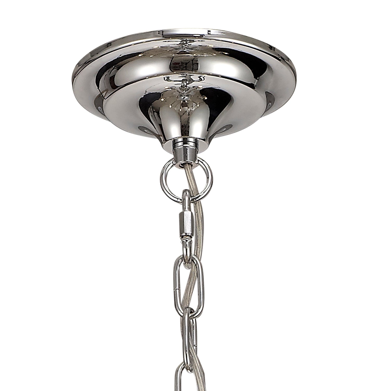 Lindop Pendant 8 Light E14 Polished Chrome and Satin Nickel and Clear Crystal