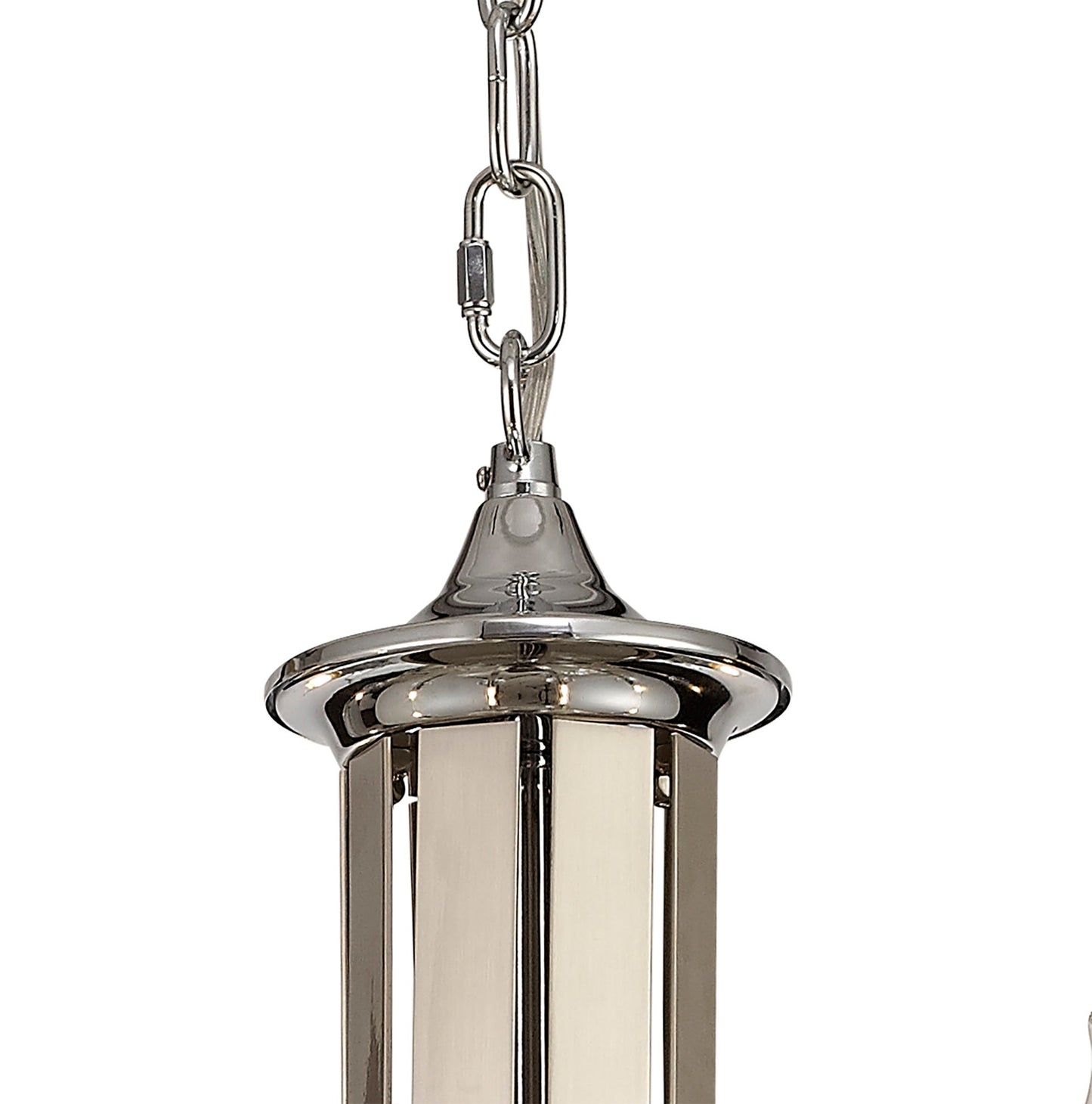 Lindop Pendant 8 Light E14 Polished Chrome and Satin Nickel and Clear Crystal