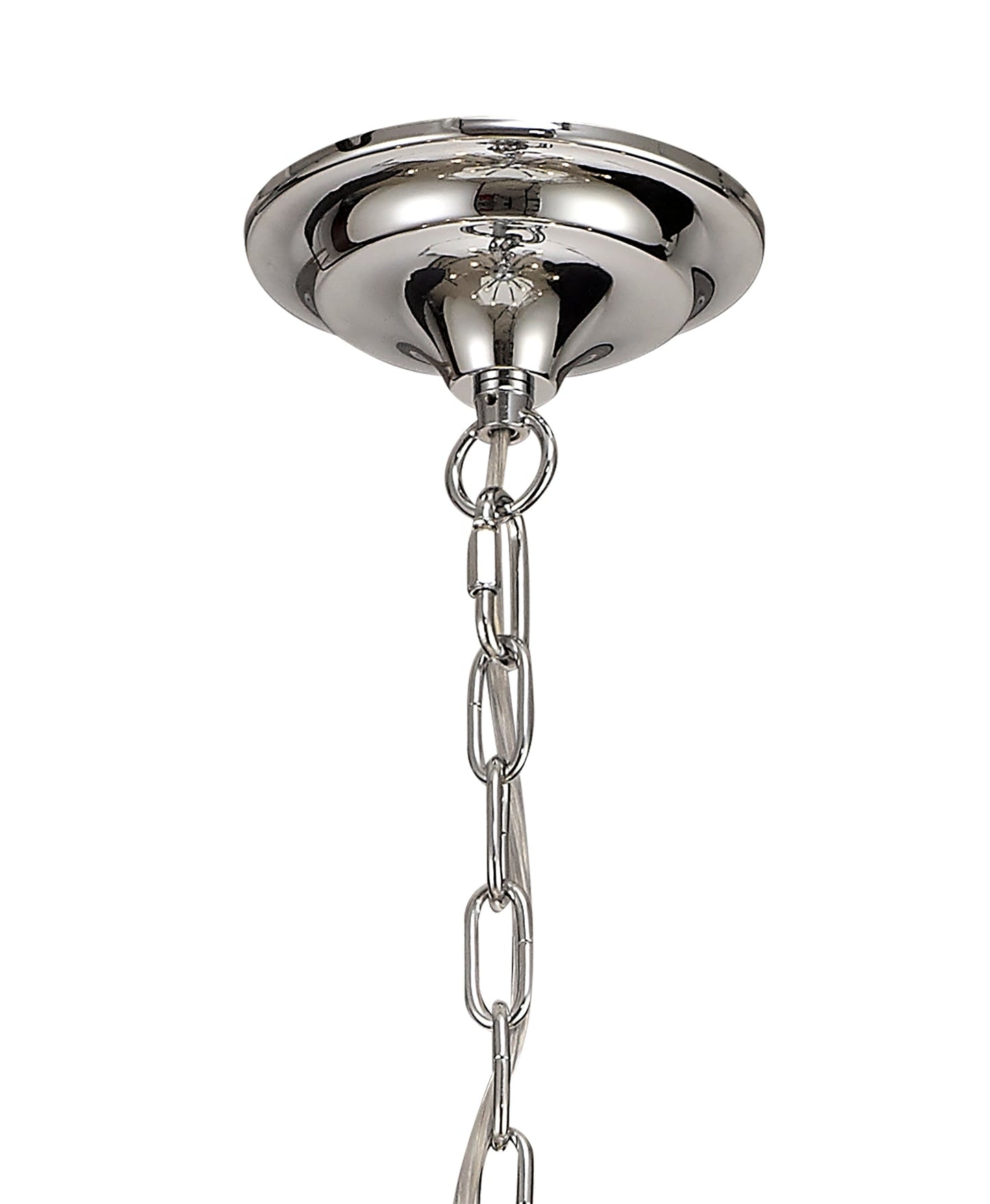 Lindop Pendant 12 Light E14 Polished Chrome and Satin Nickel and Clear Crystal