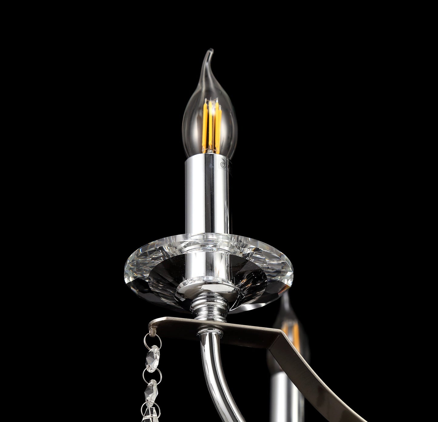 Lindop Pendant 12 Light E14 Polished Chrome and Satin Nickel and Clear Crystal