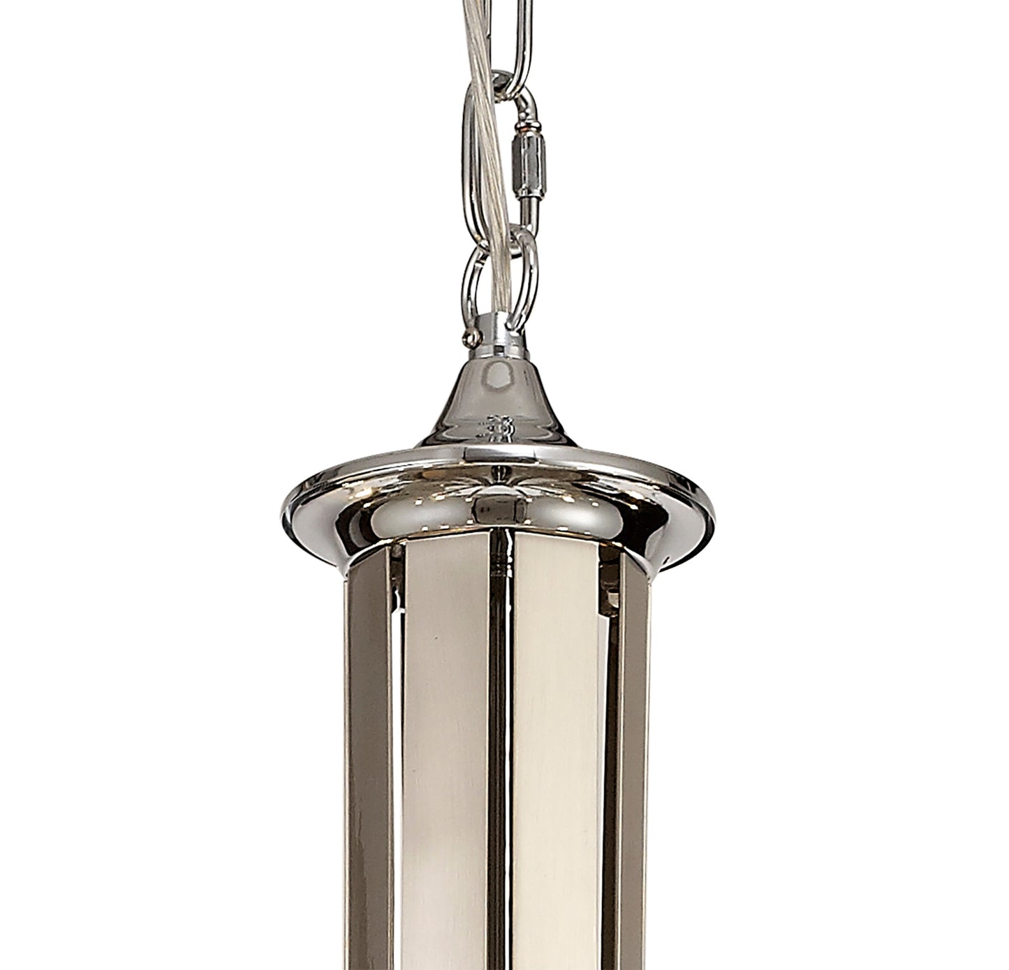 Lindop Pendant 12 Light E14 Polished Chrome and Satin Nickel and Clear Crystal