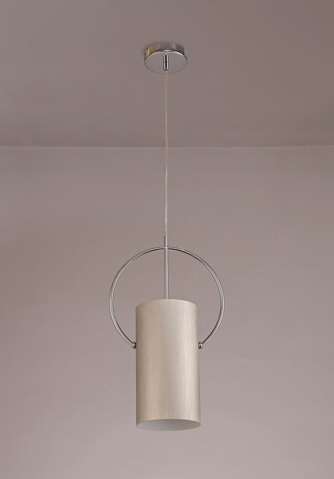 Lisson Single Pendant, 1 x E27, Satin Nickel and Polished Chrome