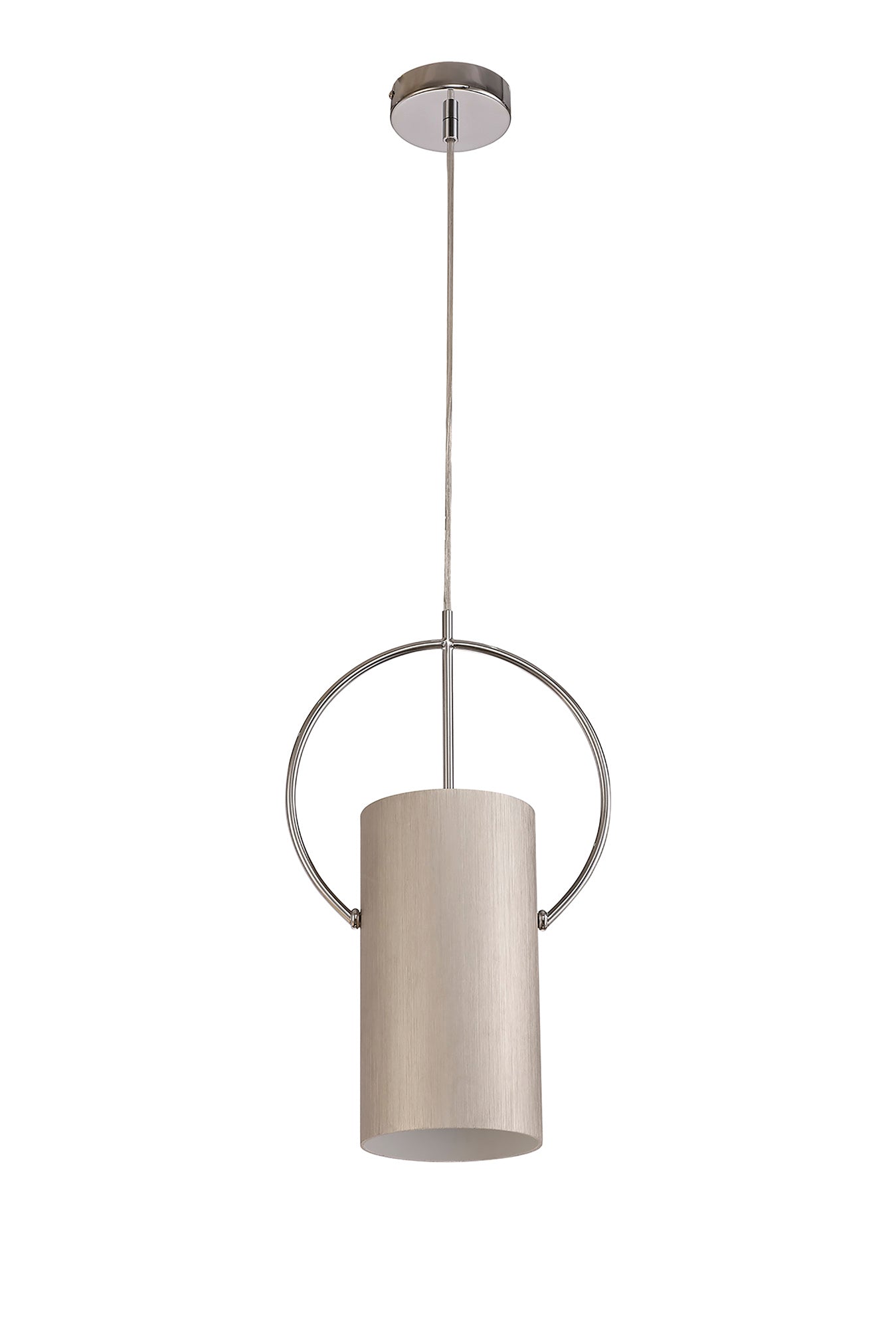 Lisson Single Pendant, 1 x E27, Satin Nickel and Polished Chrome