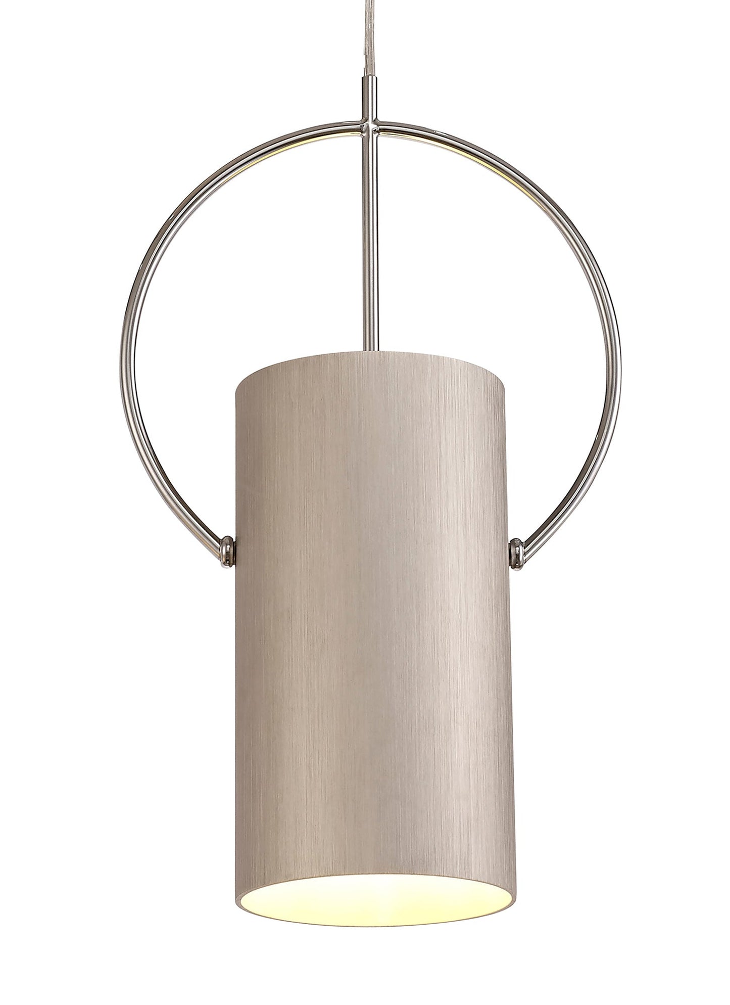 Lisson Single Pendant, 1 x E27, Satin Nickel and Polished Chrome