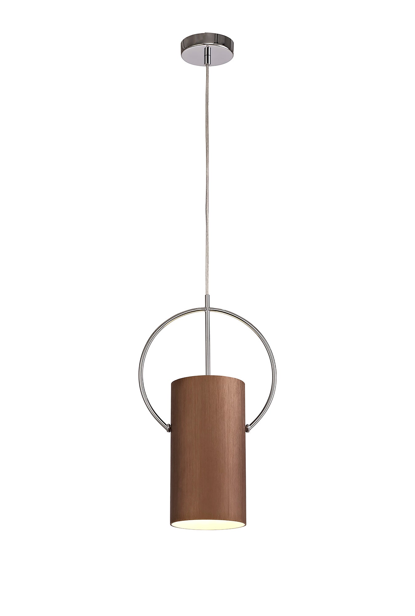 Lisson Single Pendant, 1 x E27, Coffee and Polished Chrome