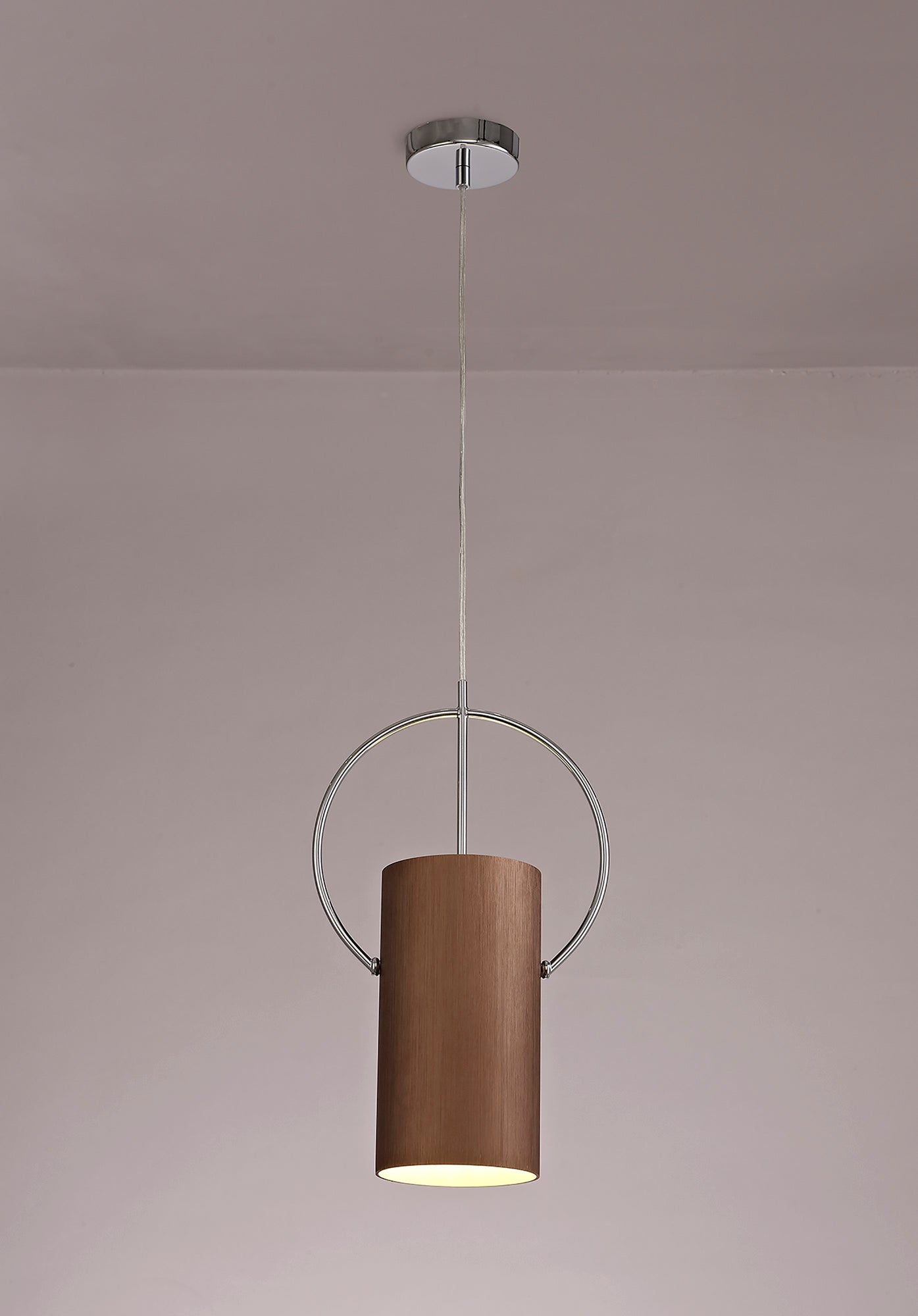 Lisson Single Pendant, 1 x E27, Coffee and Polished Chrome