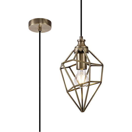 Lymm Small Pendant, 1 x E27, Antique Brass 2