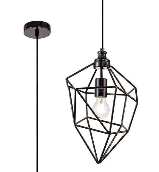 Lymm Medium Pendant, 1 x E27, Black Nickel 2