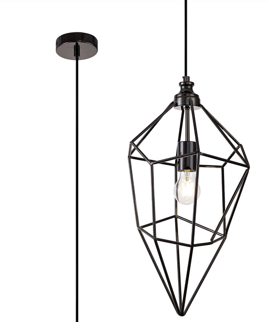 Lymm Large Pendant, 1 x E27, Black Nickel 2