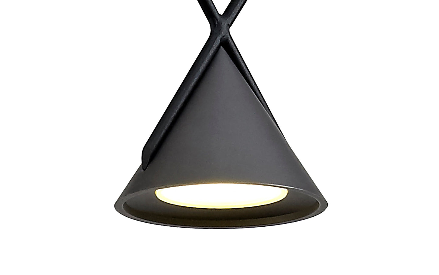 Mallory Pendant 1 Light, 1 x 3W LED, 3000K, 110lm, Sand Black and Grey, 3yrs Warranty
