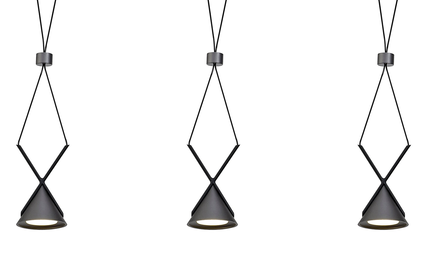 Mallory Bar Linear Pendant 3 Light, 3 x 3W LED, 3000K, 350lm, Sand Black and Grey, 3yrs Warranty