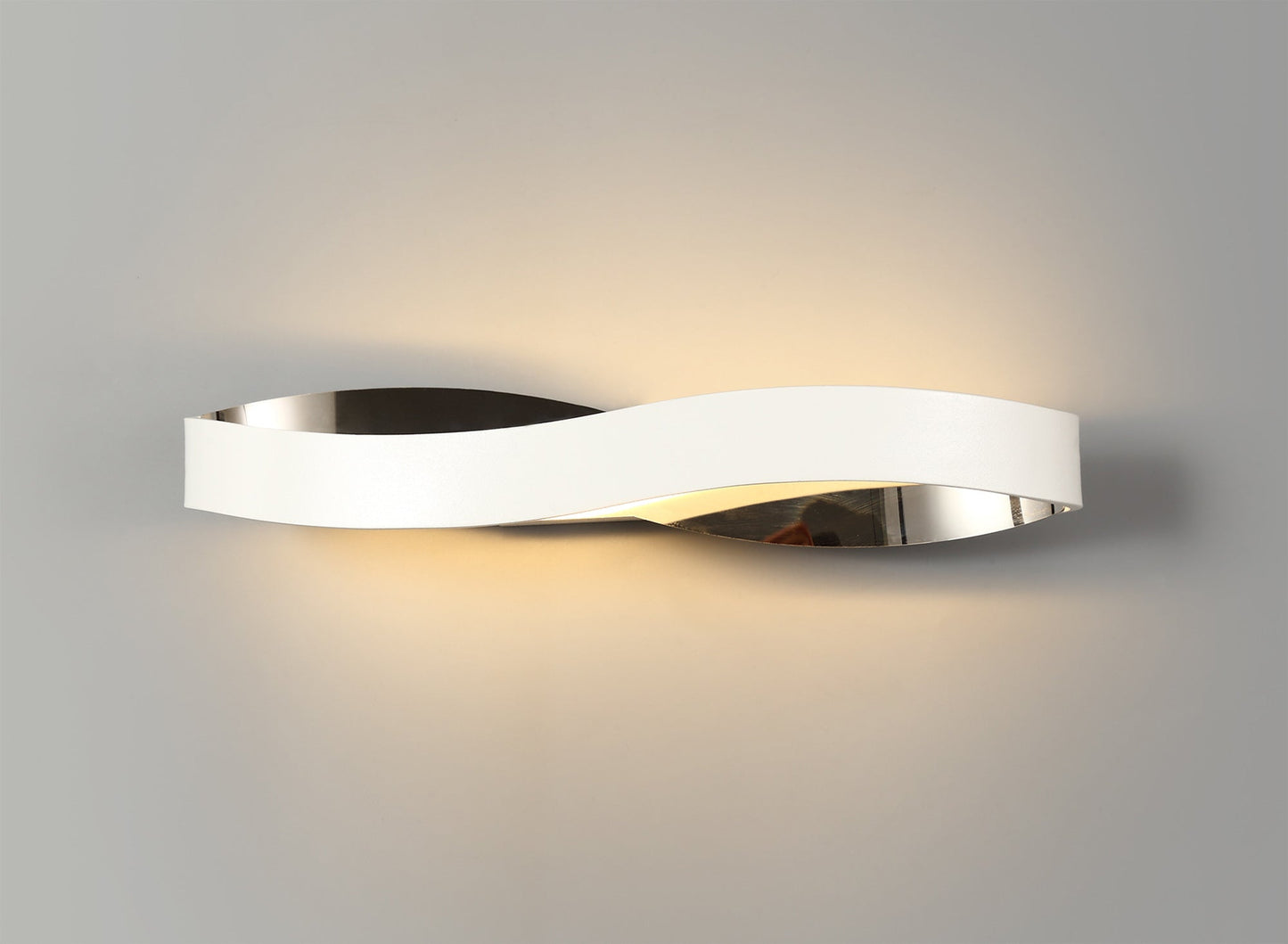 Marton Wall Lamp, 1 x 6W LED, 3000K, 420lm, Sand White and Polished Chrome, 3yrs Warranty