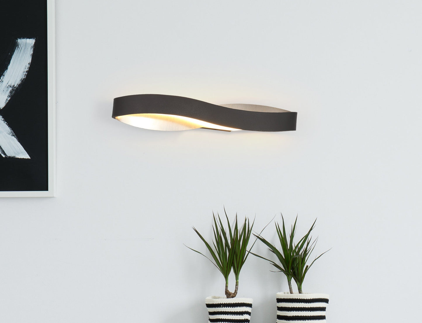 Marton Wall Lamp, 1 x 6W LED, 3000K, 420lm, Sand Anthracite and Satin Nickel, 3yrs Warranty