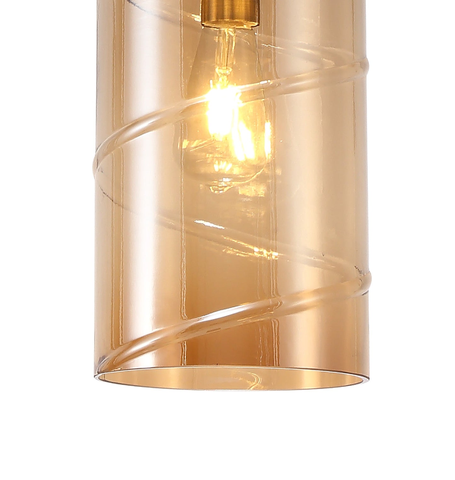 Minshull Pendant, 1 Light E27, Antique Brass and Amber