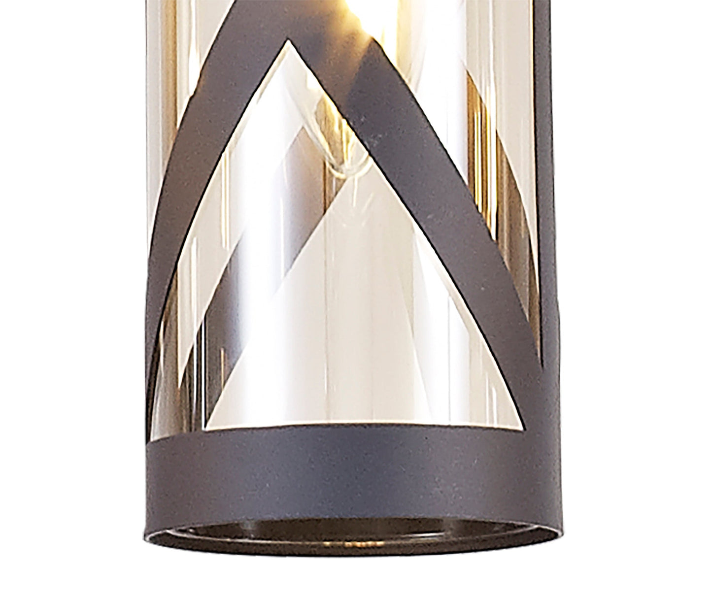 Mobbers 3 Light Round Pendant E14, Matt Grey and Polished Chrome and Cognac
