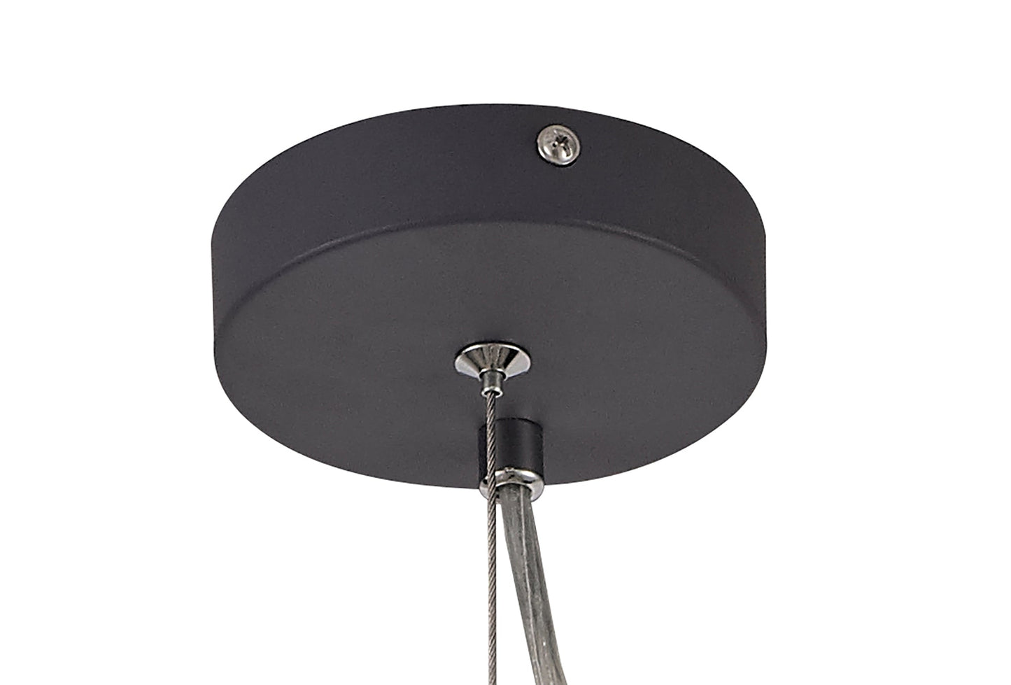 Mobbers 4 Light  Adjustable Pendant E14, Matt Grey and Polished Chrome and Cognac