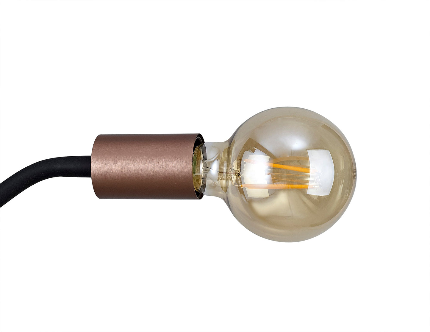 Moss Flexible Switched Wall Lamp, 1 Light E27, Satin Black and Brushed Copper