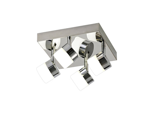 Mottram 4 Light Ceiling, 4 x 5W LED, 4000K, 1700lm, IP44, Polished Chrome, 3yrs Warranty