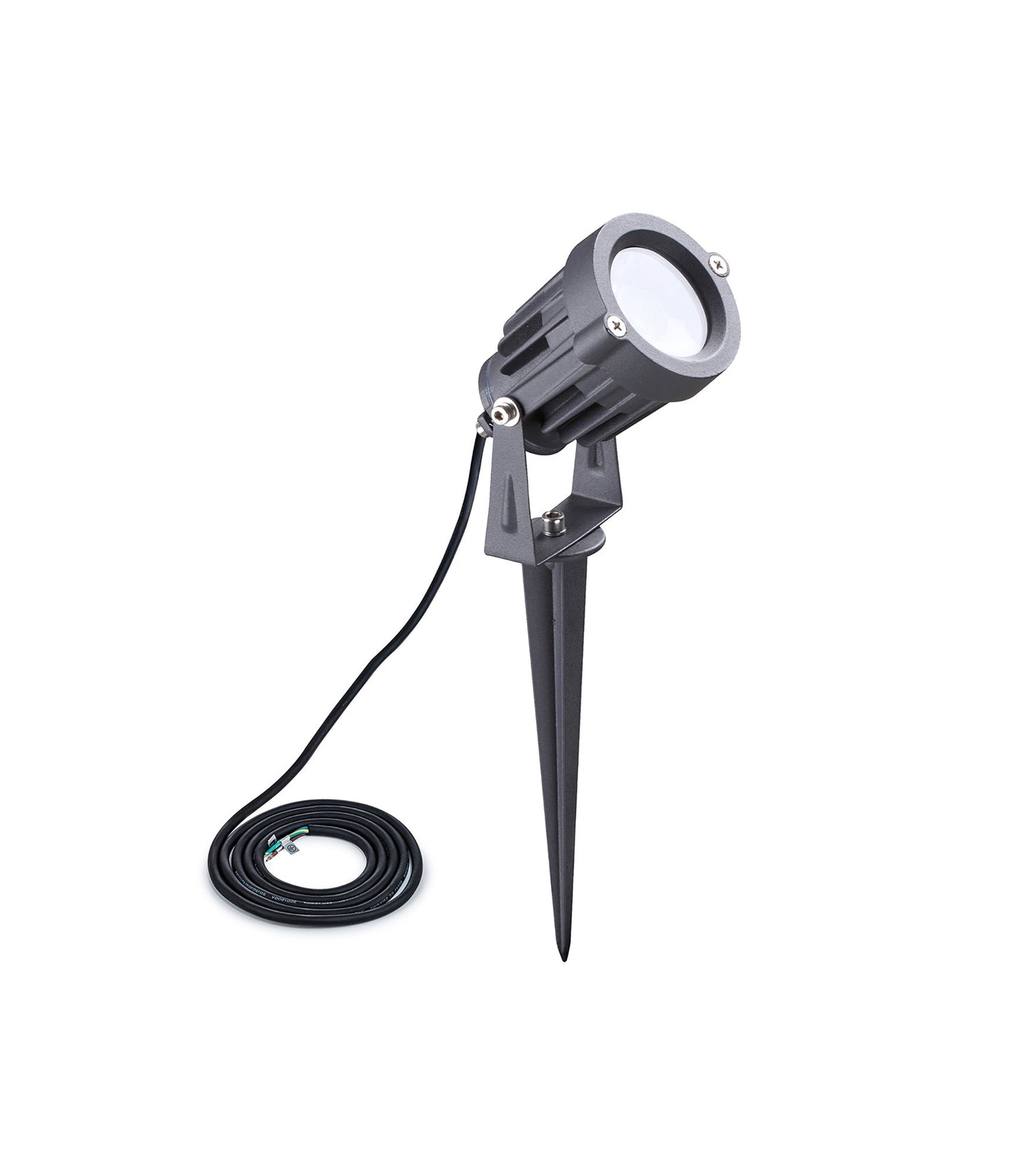 Nant Spike and Wall Light, 1 x 7W LED, 3000K, 490lm, 30 Degree, IP65, Grey and Black, c and w 2m Cable, 3yrs Warranty